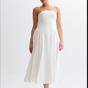 Carmele Cotton Gathered Midi Dress